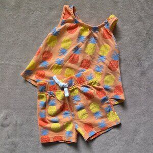 Baby Girl Pineapple Short and Shirt Set, 0-3 months